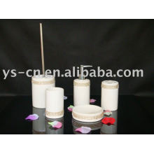 5pcs White luxury cylindrical ceramic acrylic diamond bathroom bath set